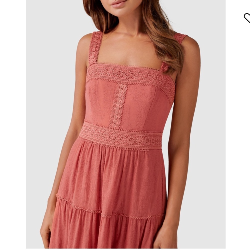 Ever New Sz 2 Georgina Square Neck Maxi Dress Coral